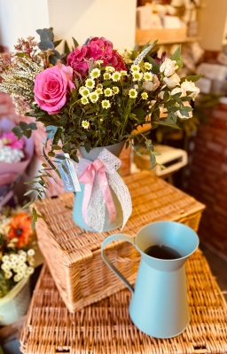 Rosemary (flowers in zinc jug)