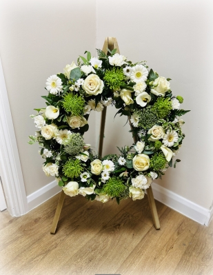 Large wreath on stand