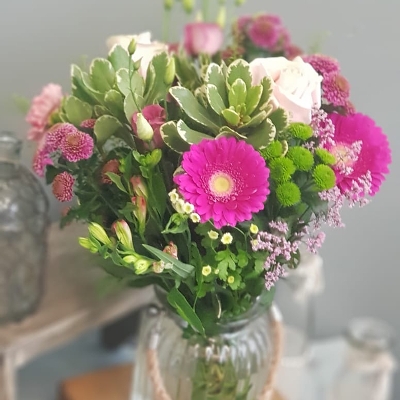 Flowers in Glass Vase