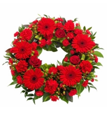 Wreath in reds