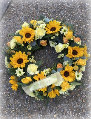 Wreath with sunflowers