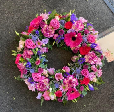 Wreaths pink and purples